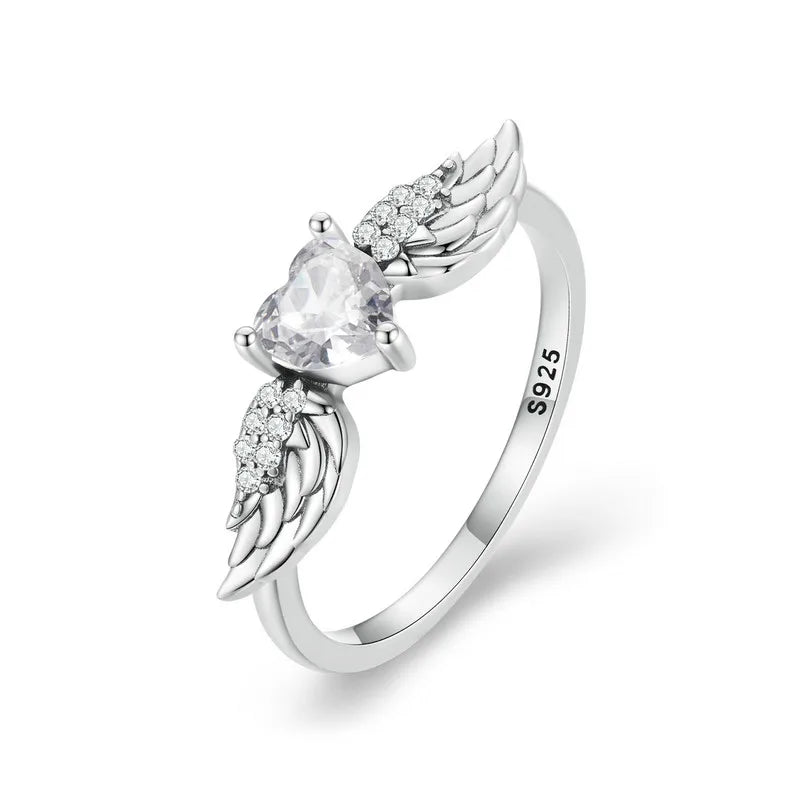 Angel Wing Heart Ring