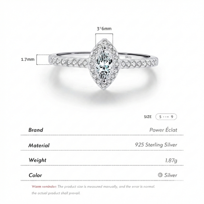 Marquise Cut Sterling Silver Ring
