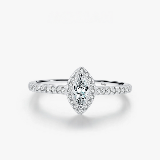 Marquise Cut Sterling Silver Ring
