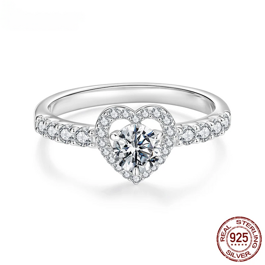 Moissanite Heart Eternity Ring