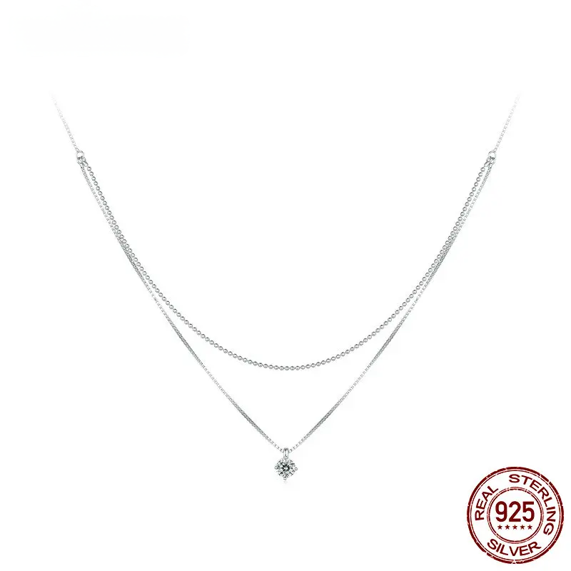 Double Layer Sterling Silver Necklace
