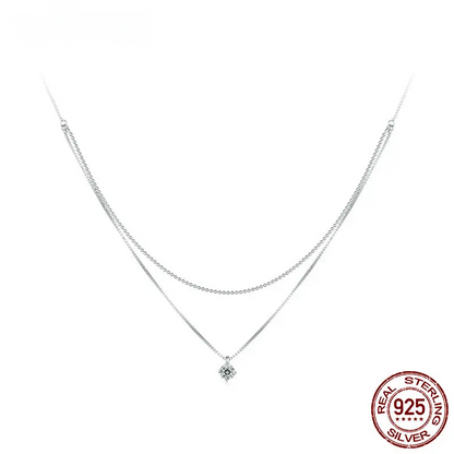 Double Layer Sterling Silver Necklace