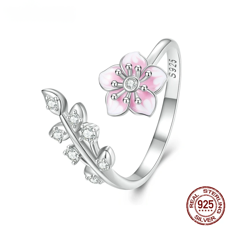 Pink Cherry Blossom Open Ring