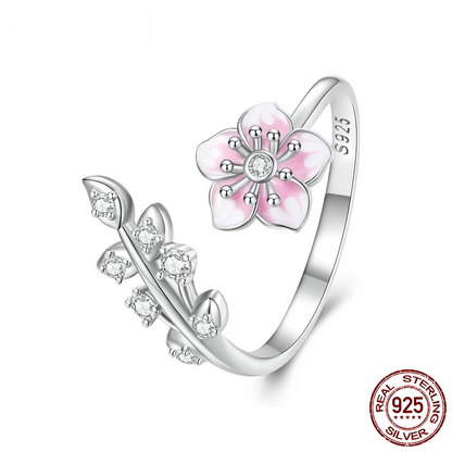 Pink Cherry Blossom Open Ring