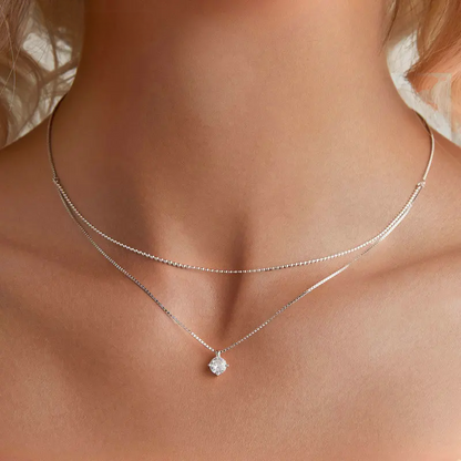 Double Layer Sterling Silver Necklace