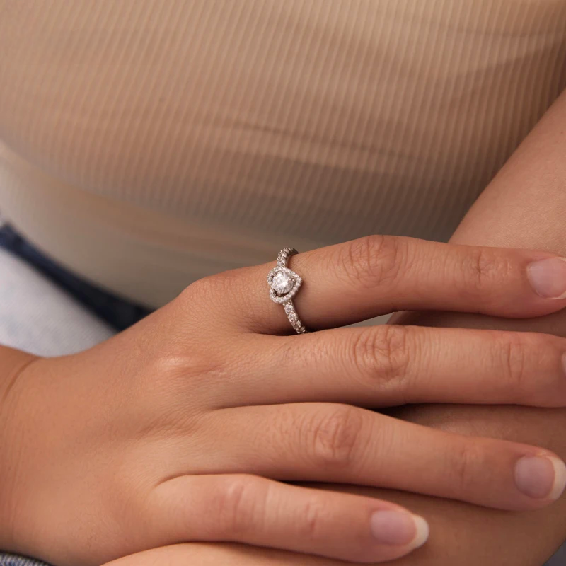 Moissanite Heart Eternity Ring