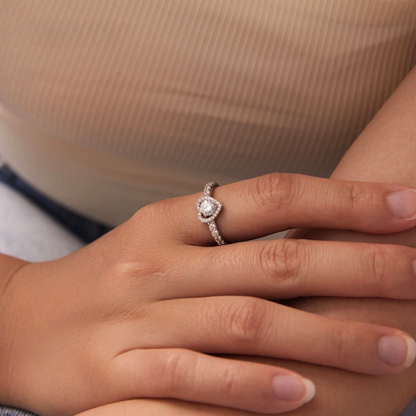 Moissanite Heart Eternity Ring