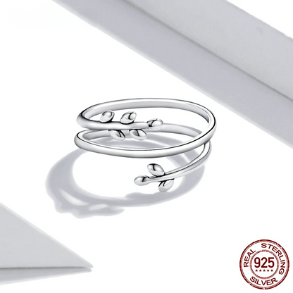 Layered Leaf Adjustable Ring