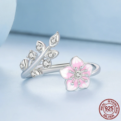 Pink Cherry Blossom Open Ring