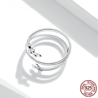 Layered Leaf Adjustable Ring