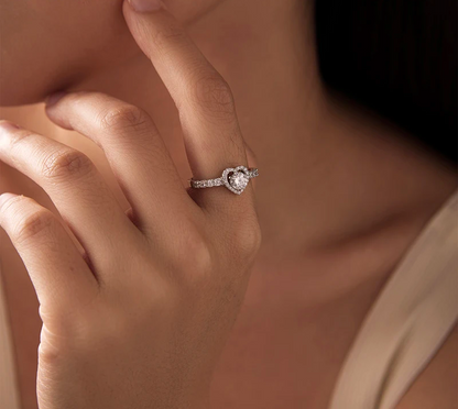 Moissanite Heart Eternity Ring