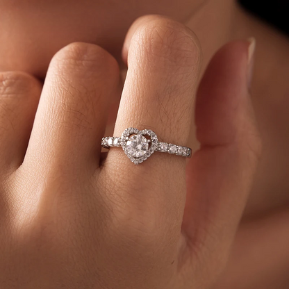 Moissanite Heart Eternity Ring