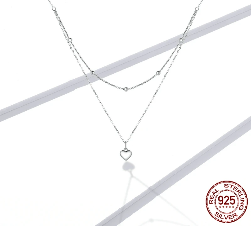 Double Heart Pendant Necklace