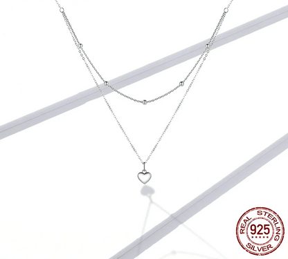 Double Heart Pendant Necklace