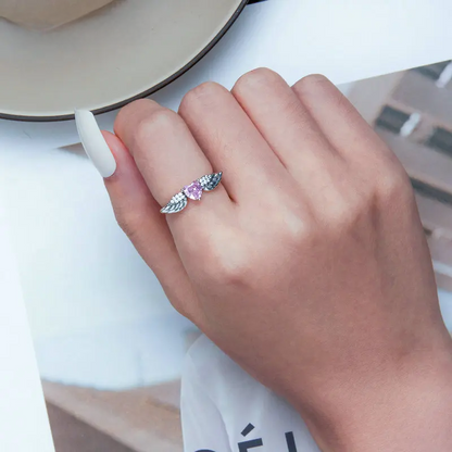Angel Wing Heart Ring