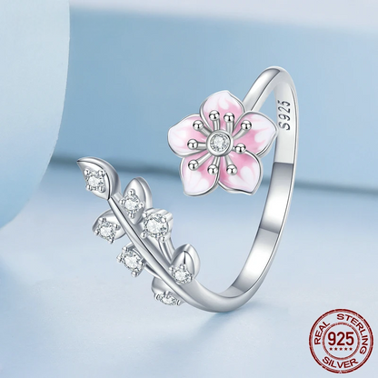 Pink Cherry Blossom Open Ring