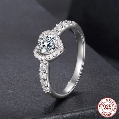 Moissanite Heart Eternity Ring