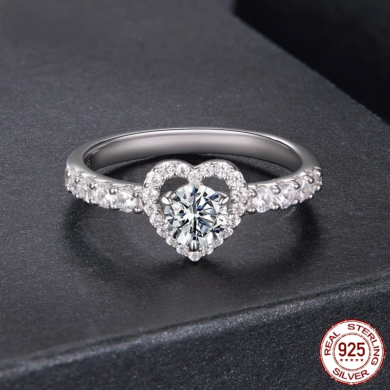 Moissanite Heart Eternity Ring