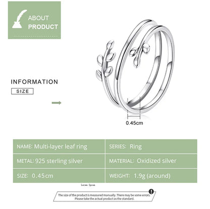 Layered Leaf Adjustable Ring