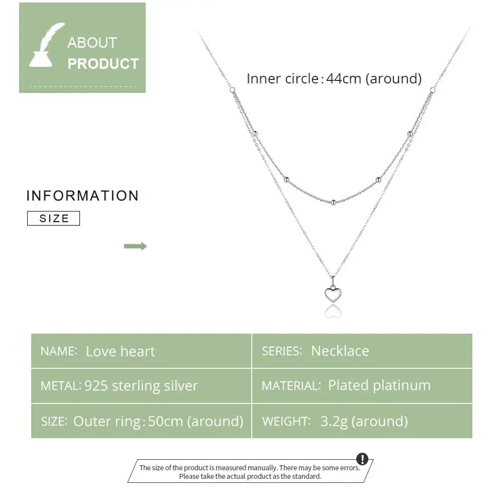 Double Heart Pendant Necklace