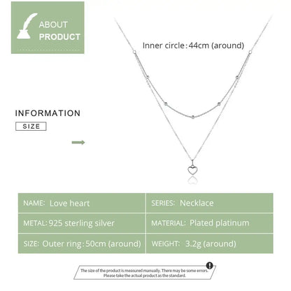 Double Heart Pendant Necklace