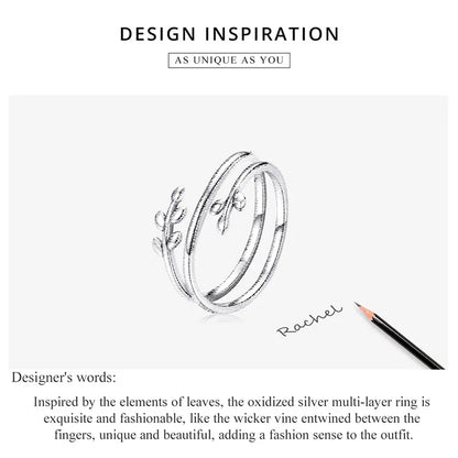 Layered Leaf Adjustable Ring