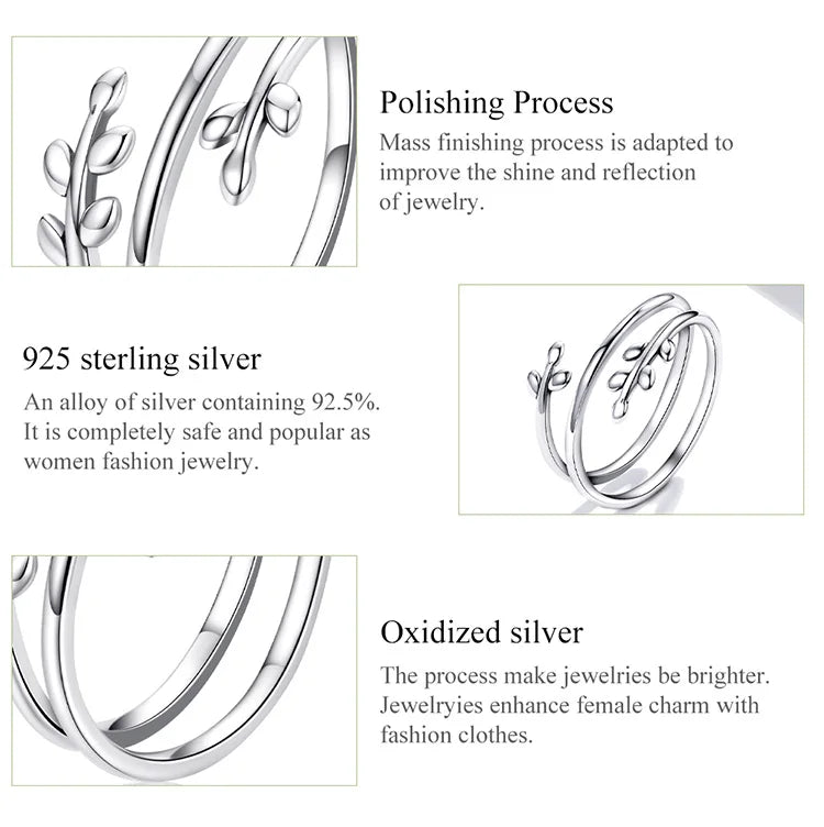 Layered Leaf Adjustable Ring
