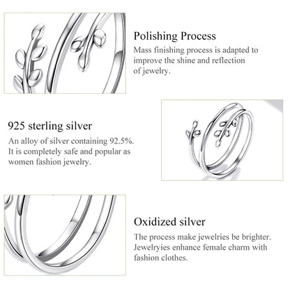 Layered Leaf Adjustable Ring