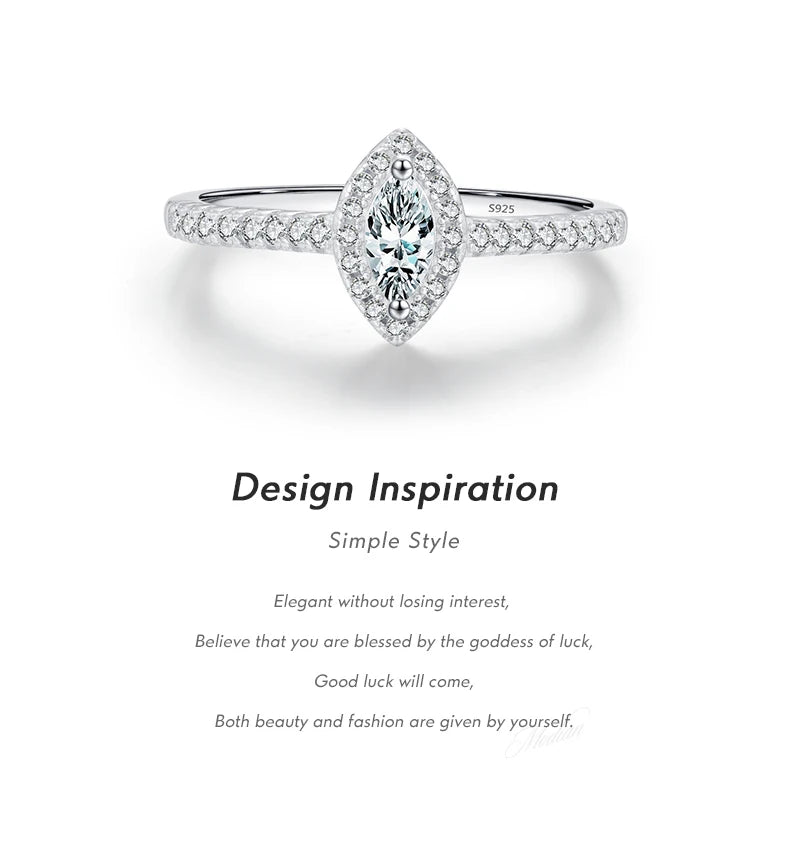Marquise Cut Sterling Silver Ring