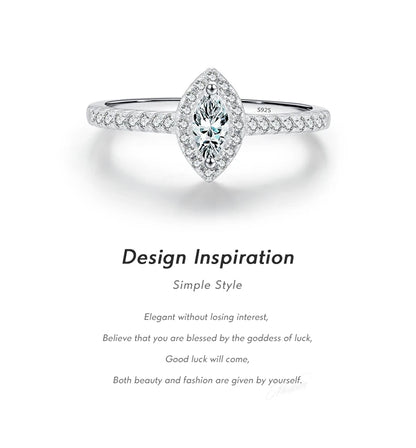 Marquise Cut Sterling Silver Ring