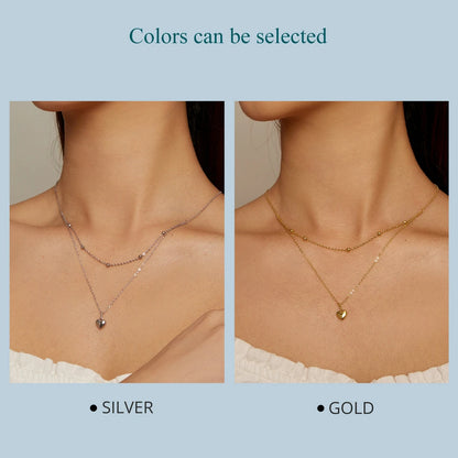 Double Heart Pendant Necklace