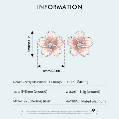 Pink Cherry Blossom Stud Earrings