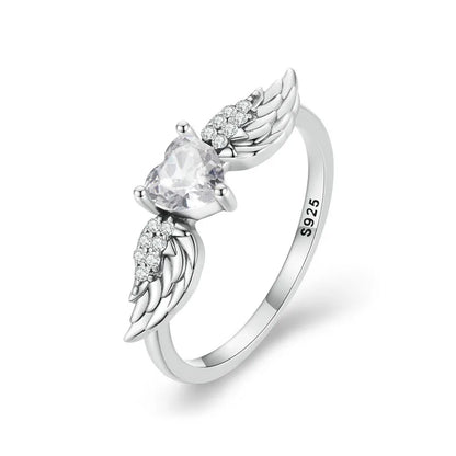 Angel Wing Heart Ring
