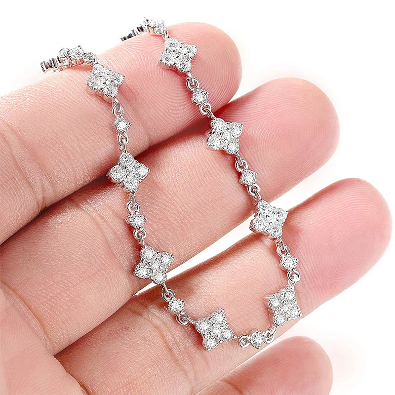 Moissanite Four Leaf Clover Bracelet