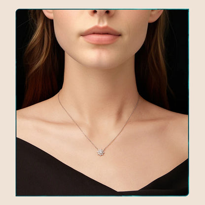 Radiant Sun Moissanite Pendant Necklace