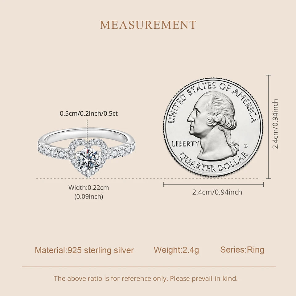 Moissanite Heart Eternity Ring