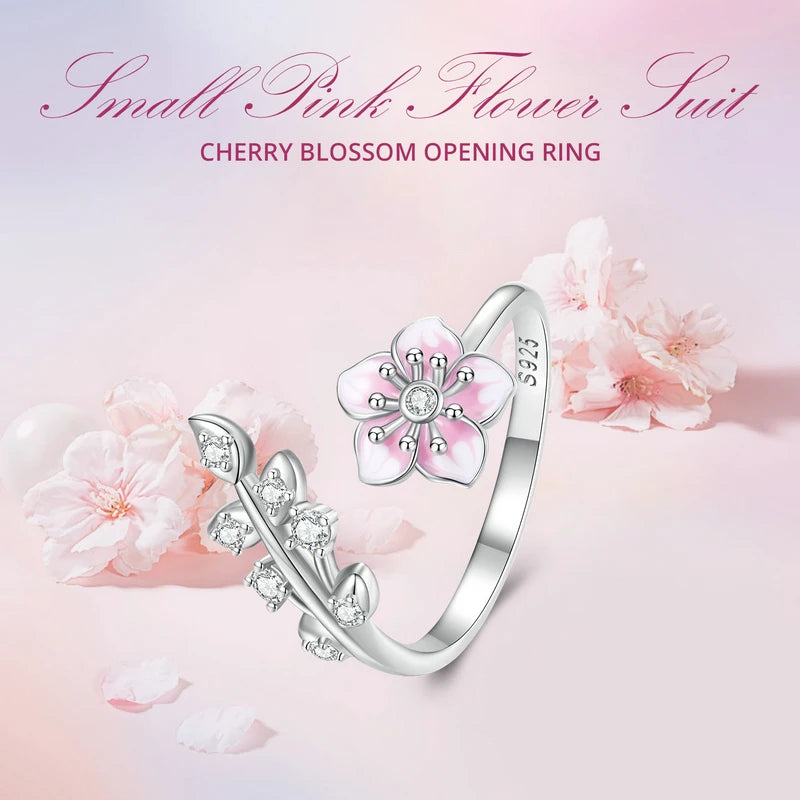 Pink Cherry Blossom Open Ring
