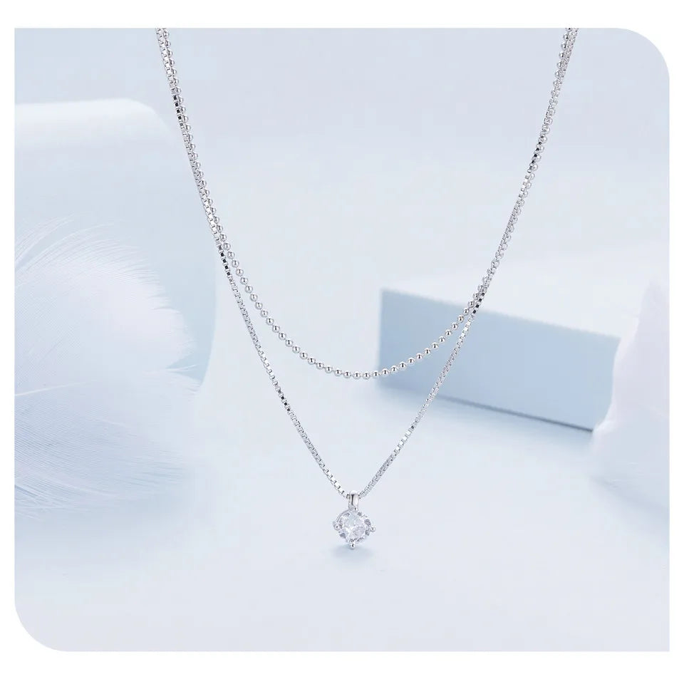 Double Layer Sterling Silver Necklace