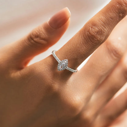 Marquise Cut Sterling Silver Ring