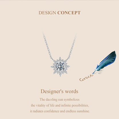 Radiant Sun Moissanite Pendant Necklace