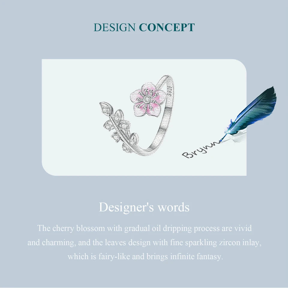 Pink Cherry Blossom Open Ring