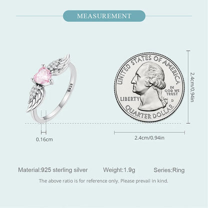 Angel Wing Heart Ring