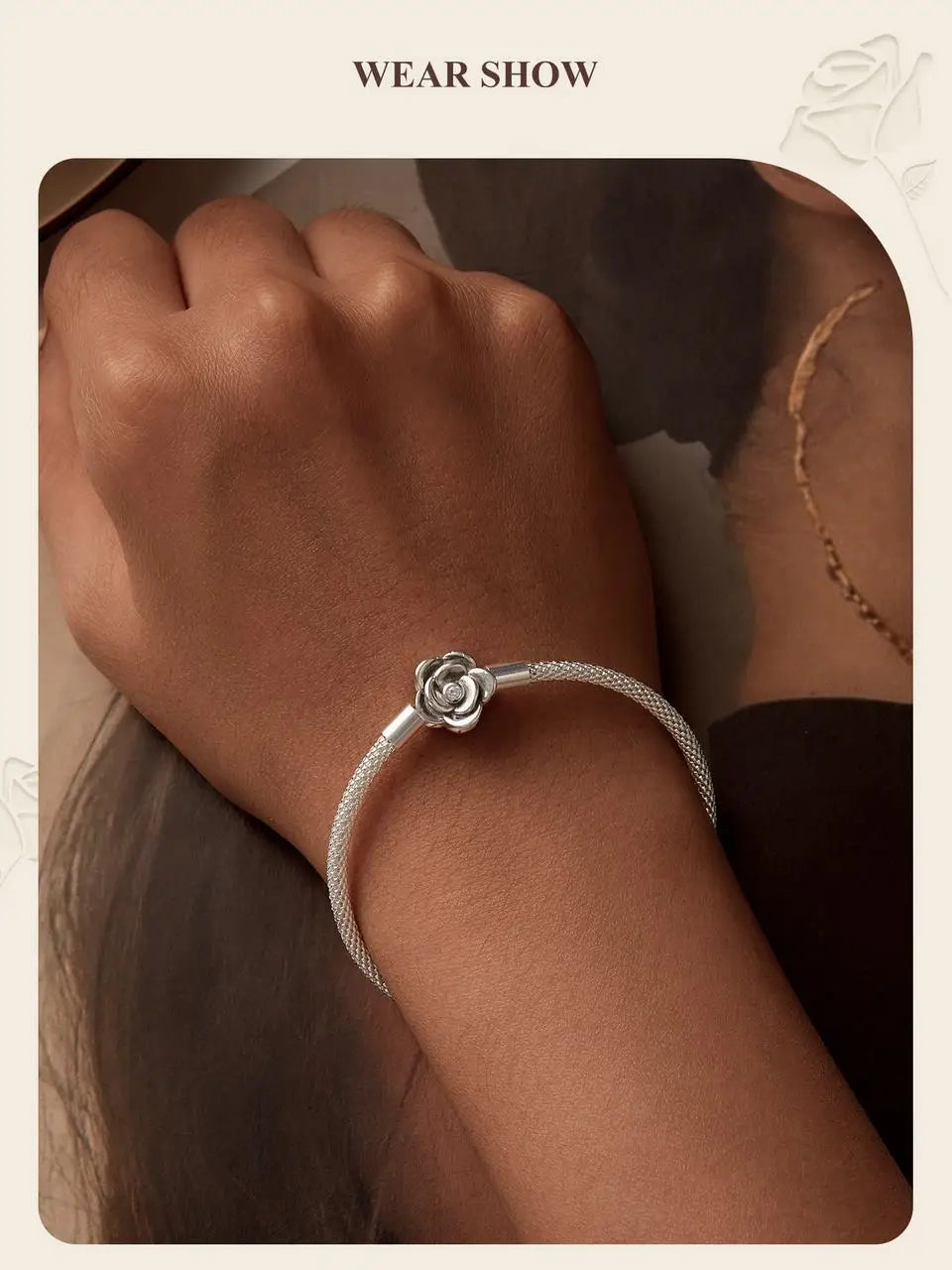 Vintage Rose Heart Bangle