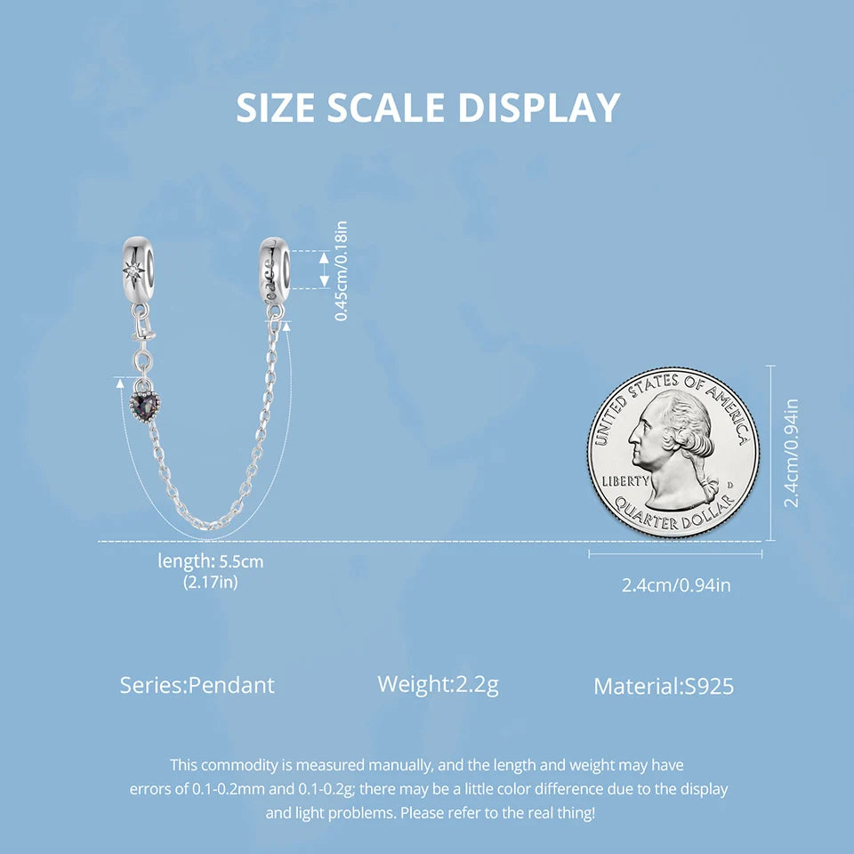 Heart Safety Chain Charm