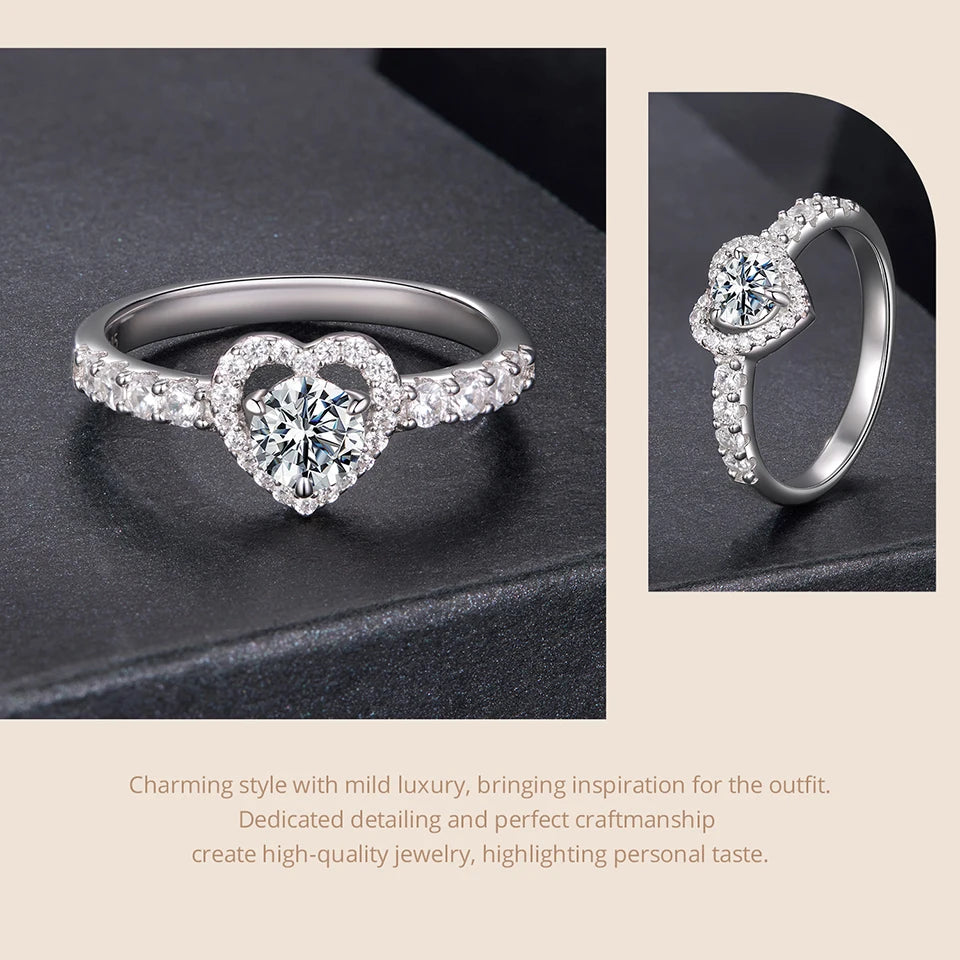 Moissanite Heart Eternity Ring