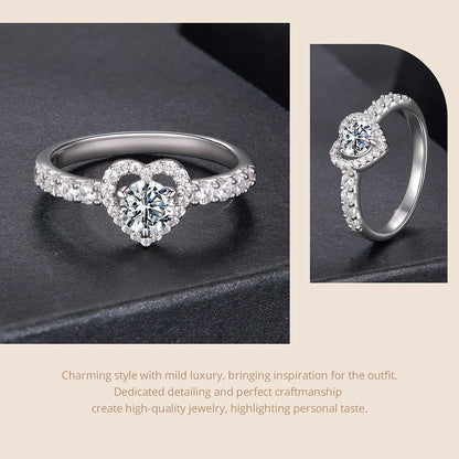 Moissanite Heart Eternity Ring