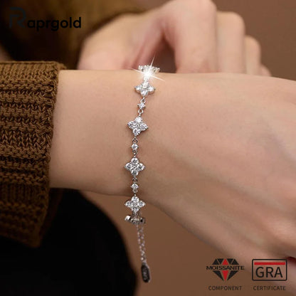 Moissanite Four Leaf Clover Bracelet