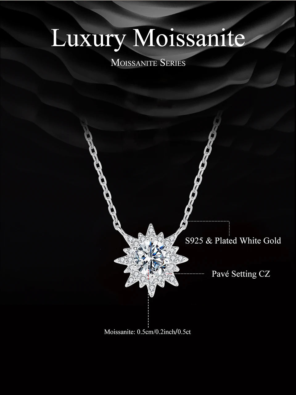 Radiant Sun Moissanite Pendant Necklace