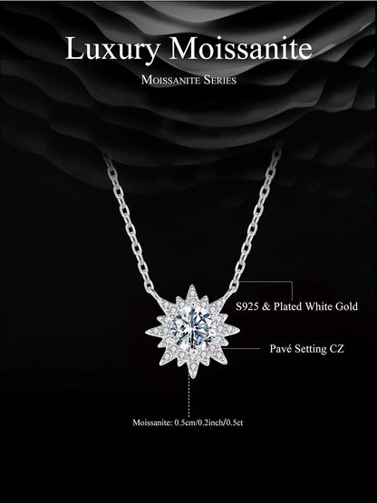 Radiant Sun Moissanite Pendant Necklace