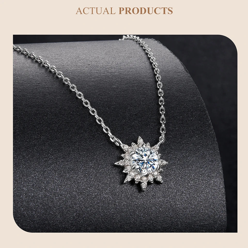 Radiant Sun Moissanite Pendant Necklace